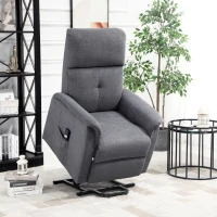 HOMCOM Power Lift Chair Electric Recliner Sofa for Elderly with Remote Control & Side Pocket for Living Room, Grey(m-8)