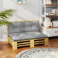 Outsunny 2 Seater Pallet Cushions Outdoor 3.9" Thick Replacement Cushions - Tufted Design for Garden, Patio, Light Gray(m-8)