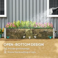 Outsunny 6' x 1.5' x 1.3' Galvanized Raised Garden Bed, Elevated Large Metal Planter Box w/ Install Gloves for Backyard, Patio to Grow Vegetables, Herbs, and Flowers, Green(m-5)