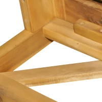 Outsunny 6-Piece Wooden Patio Sofa Sectional Set with 5 Sofas, 1 Coffee Table, 5 Cushions & 8 Pillows, Cream White(m-7)