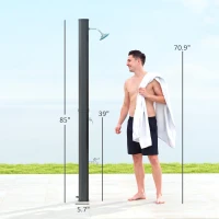 Outsunny 7.1FT Slolar Heated Outdoor Shower, 9.2 Gallon Outdoor Solar Shower for Backyard, Poolside, Beach, Spa(m-3)