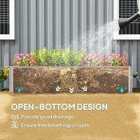 Outsunny 6' x 1.5' x 1.3' Galvanized Raised Garden Bed, Elevated Large Metal Planter Box w/ Install Gloves for Backyard, Patio to Grow Vegetables, Herbs, and Flowers, Silver(m-5)