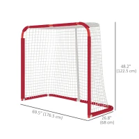 Soozier Hockey Net, Easy Set Up Hockey Goal with Steel Frame, PE Mesh, Outdoor Hockey Training Equipment for Garden, Backyard(m-3)
