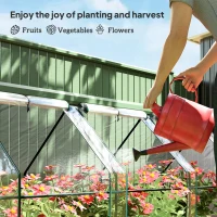 Outsunny Portable Mini Greenhouse Tunnel Growing Tent Plants Flower Warm House w/ Zippered Roll-up Doors, Clear(m-6)