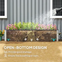 Outsunny 6' x 1.5' x 1.3' Galvanized Raised Garden Bed, Elevated Large Metal Planter Box w/ Install Gloves for Backyard, Patio to Grow Vegetables, Herbs, and Flowers, Dark Grey(m-5)