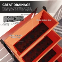 Outsunny 5-Tier Raised Garden Bed Plant Stand Flower Pots with Leaking Holes Red(m-6)