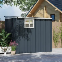 Outsunny 4' x 6' Outdoor Storage Shed, Metal Garden Shed with Window, 2 Vents and Lockable Door for Backyard, Garden, Patio(m-10)