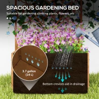 Outsunny Raised Garden Bed with Outdoor Privacy Screen, Metal Planter Box with Trellis, Wall-Mounted or Freestanding, Brown(m-5)