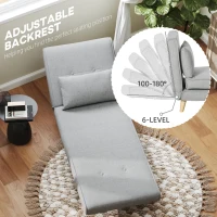 HOMCOM Chair Bed W/ Adjustable Backrest, 2-in-1 Multi-Functional Sofa Bed, Gray(m-5)