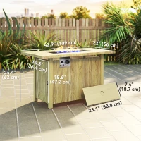 Outsunny 43" Propane Fire Pit Table 50,000 BTU Outdoor Gas Fire Table with Waterproof Cover(m-3)