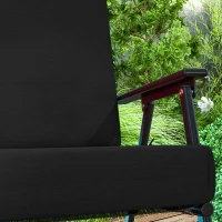 Outsunny Outdoor Cushions Set of 2 for Dining Chairs, Outdoor Seat Cushions with Back, Fade-Resistant Yarn-Dyed Polyester, Black(m-10)