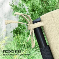 Outsunny Outdoor Cushions Set of 2 for Dining Chairs, Outdoor Seat Cushions with Back, Fade-Resistant Yarn-Dyed Polyester, Beige(m-5)