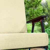Outsunny Outdoor Cushions Set of 2 for Dining Chairs, Outdoor Seat Cushions with Back, Fade-Resistant Yarn-Dyed Polyester, Beige(m-10)