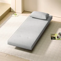 HOMCOM Chair Bed W/ Adjustable Backrest, 2-in-1 Multi-Functional Sofa Bed, Gray(m-7)