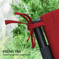 Outsunny Outdoor Cushions Set of 2 for Dining Chairs, Outdoor Seat Cushions with Back, Fade-Resistant Yarn-Dyed Polyester, Wine Red(m-5)