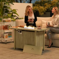 Outsunny 43" Propane Fire Pit Table 50,000 BTU Outdoor Gas Fire Table with Waterproof Cover(m-1)