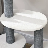 PawHut 39" Cat Tree Tower, Multi-level Cat Activity Centre with Scratching Posts, Condo, Top Perch, Platforms, White(m-10)