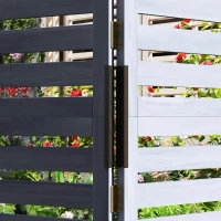 Outsunny Outdoor Privacy Screen Wood Privacy Panel with 4 Planter Boxes, Raised Bed with 3 Panels, Drainage Holes(m-10)