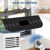 HOMCOM 10000 BTU Mobile Air Conditioner for Cooling and Dehumidifying, Remote Control, 24H Timer, LED Display, Black(m-7)