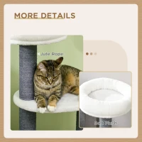 PawHut 39" Cat Tree Tower, Multi-level Cat Activity Centre with Scratching Posts, Condo, Top Perch, Platforms, White(m-6)