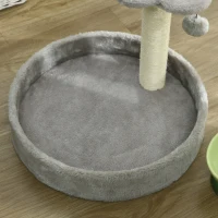 PawHut 17" Small Cat Tree, Cat Tower with Sisal Scratching Post, Dangling Ball, Bed, Kitten Activity Centre, Light Grey(m-10)