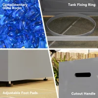 Outsunny 42" Propane Fire Pit Table 50,000 BTU Outdoor Gas Fire Table with Hideaway Propane Tank Holder, Waterproof Cover(m-10)