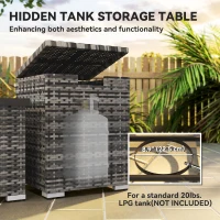 Outsunny 32" Propane Fire Pit Table 40,000 BTU Rattan Outdoor Gas Fire Table with Hideaway Propane Tank Holder, Waterproof Cover(m-5)