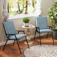 Outsunny Outdoor Cushions Set of 2 for Dining Chairs, Seat Cushions with Back, Fade-Resistant Yarn-Dyed Polyester, Light Grey(m-6)