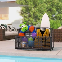 Outsunny Pool Float Storage, Pool Caddy, with Wheels, 43.25" L x 22.5" W x 28" H, Dark Gray(m-8)