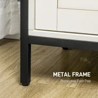 HOMCOM Buffet Cabinet, Farmhouse Sideboard, Bar Cabinet with Adjustable Shelf, Sliding Barn Door for Kitchen, White and Brown(m-6)