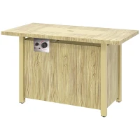 Outsunny 43" Propane Fire Pit Table 50,000 BTU Outdoor Gas Fire Table with Waterproof Cover(m-2)