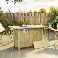 Outsunny 43" Propane Fire Pit Table 50,000 BTU Outdoor Gas Fire Table with Waterproof Cover(m-8)