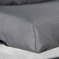 Outsunny Foldable Lounge Chair, Fabric Upholstered Recliner, Outdoor Lounger with Armrest, Metal Frame for Backyard, Grey(m-7)