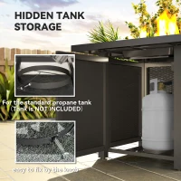 Outsunny Square Gas Fire Pit Table, Smokeless Firepit with Cover, Black(m-5)