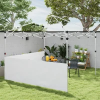 Outsunny Canopy Sidewalls for 10' x 10' or 10' x 20' Pop up Canopy, 2 PCS Canopy Half Walls Only, White(m-10)