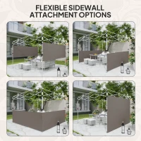 Outsunny Canopy Sidewalls for 10' x 10' or 10' x 20' Pop up Canopy, 2 PCS Canopy Half Walls Only, Grey(m-5)