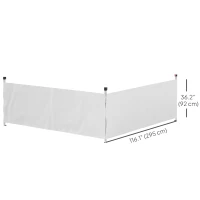 Outsunny Canopy Sidewalls for 10' x 10' or 10' x 20' Pop up Canopy, 2 PCS Canopy Half Walls Only, White(m-3)