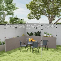Outsunny Canopy Sidewalls for 10' x 10' or 10' x 20' Pop up Canopy, 2 PCS Canopy Half Walls Only, Grey(m-8)