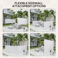 Outsunny Canopy Sidewalls for 10' x 10' or 10' x 20' Pop up Canopy, 2 PCS Canopy Half Walls Only, White(m-5)