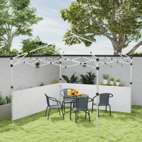 Outsunny Canopy Sidewalls for 10' x 10' or 10' x 20' Pop up Canopy, 2 PCS Canopy Half Walls Only, White(m-8)
