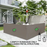 Outsunny Canopy Sidewalls for 10' x 10' or 10' x 20' Pop up Canopy, 2 PCS Canopy Half Walls Only, Grey(m-7)