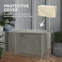 Outsunny 50,000 BTU Gas Fire Pit Table with Cover and Glass Screen, Grey(m-7)