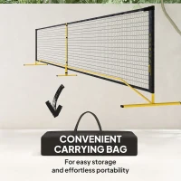 Soozier Portable Pickleball Net Set with 22FT Regulation Size Net, Carrying Bag for Indoor Outdoor Driveway, Yellow(m-7)
