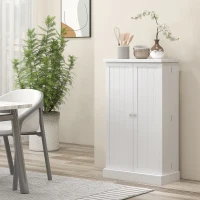 HOMCOM Freestanding Kitchen Pantry Storage Cabinet Kitchen Cabinet with 5-Tier Shelf 12 Spice Racks Adjustable Shelves White(m-9)