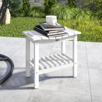 Outsunny HDPE Shower Bench, Waterproof Shower Stool with Handle, Storage Shelf, Non-Slip Pads for Indoor Outdoor, White(m-2)