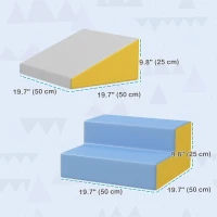 Soozier 2-Piece Climb and Crawl Activity Soft Play Set, for Toddler Preschooler Babies Indoor, Blue(m-3)