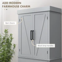 HOMCOM 72" Kitchen Storage Cabinet, Farmhouse Kitchen Pantry Cabinet with 4 Barn Doors, Drawer, Adjustable Shelves, Grey(m-4)