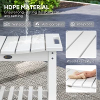 Outsunny HDPE Shower Bench, Waterproof Shower Stool with Handle, Storage Shelf, Non-Slip Pads for Indoor Outdoor, White(m-4)