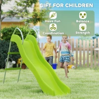 Qaba 5.7FT Outdoor Slide for Kids Ages 3-8, Climbing Step Ladder, Playground Equipment for Backyard, Garden, Green(m-7)