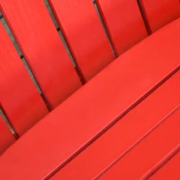 Outsunny Wooden Adirondack Rocking Muskoka Chair with Slatted Wooden Design, Fanned Back and Classic Rustic Style, Red(m-9)